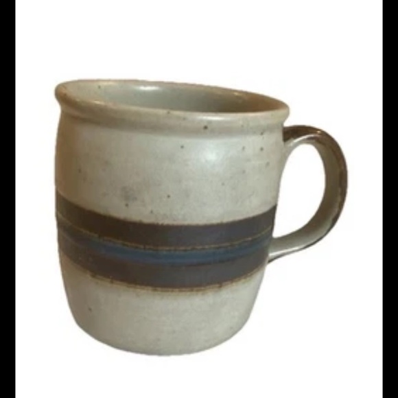 Mid Century OTAGIRI Stoneware HORIZON Pattern HANDLED Coffee Tea MUG 3.5” X 3” - Picture 8 of 16